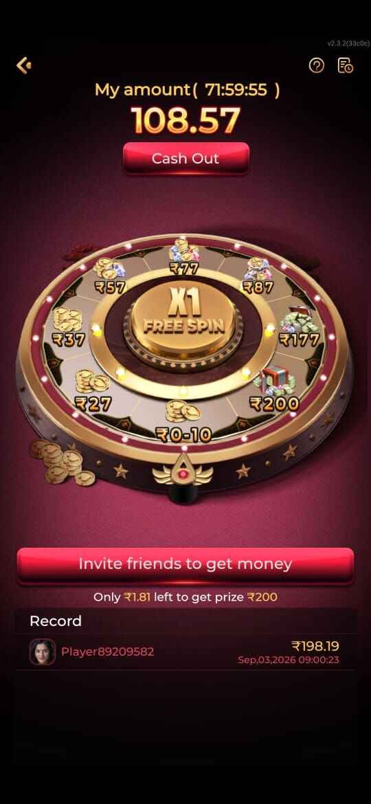 IK7 Game lucky wheel free spin with cash rewards
